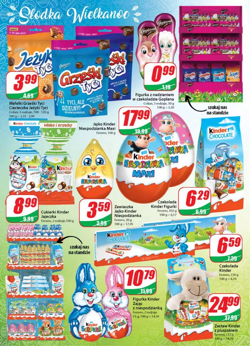 Gazetka promocyjna Dino - Gazetka - ważna 24.03 do 30.03.2021 - strona 4 - produkty: Cukier, Cukierki, Czekolada, Ferrero, Goplana, Kaki, Kinder, LANA, Pluszak