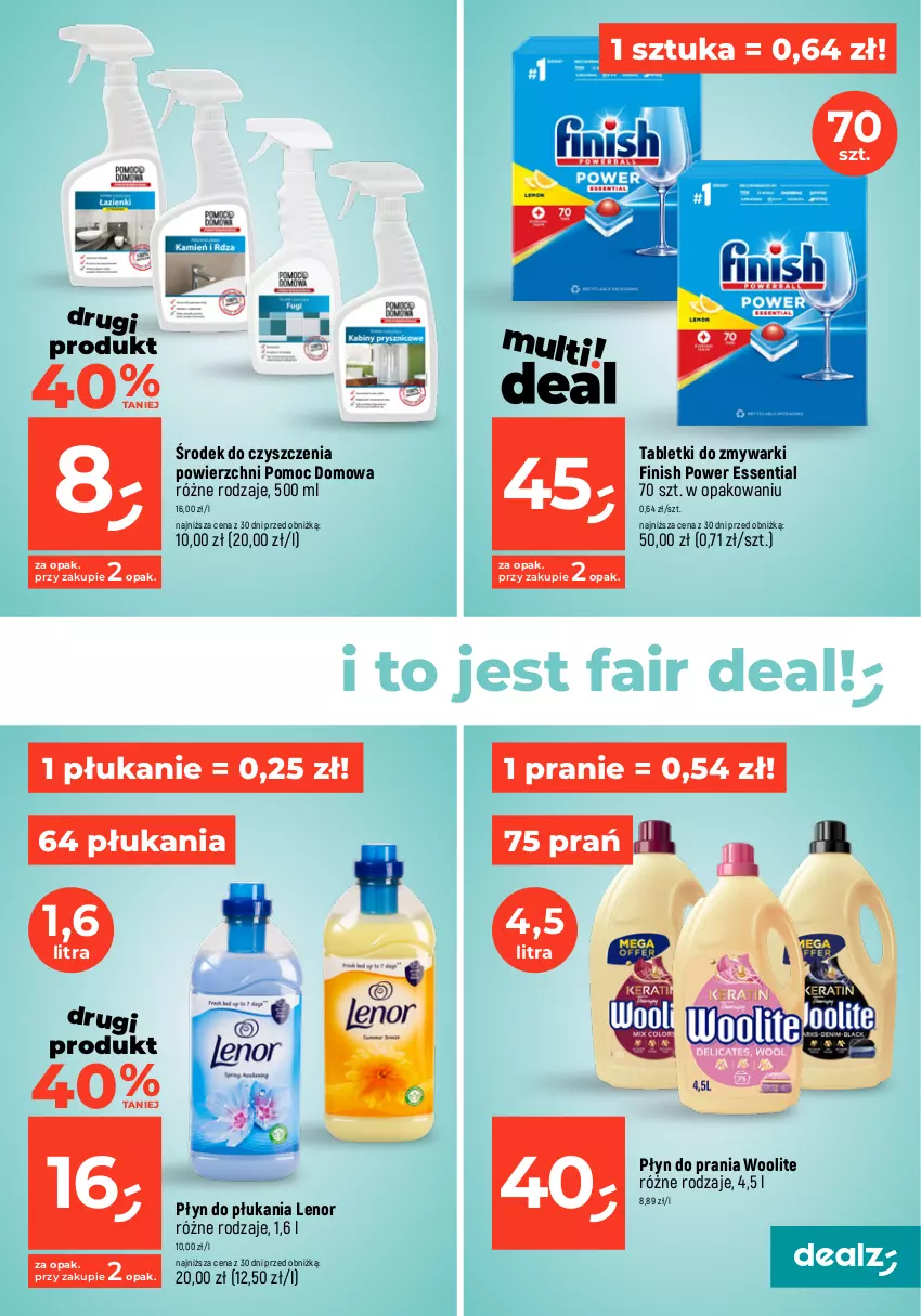 Gazetka promocyjna Dealz - MAKE A DEALZ - ważna 18.04 do 24.04.2024 - strona 23 - produkty: Fa, Fairy, Finish, Lenor, Płyn do płukania, Płyn do prania, Tablet, Tabletki do zmywarki, Woolite, Zmywarki