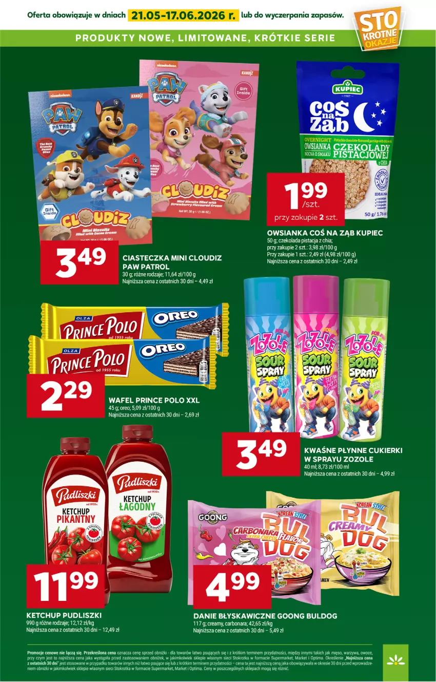 Gazetka promocyjna Stokrotka - Market - ważna 21.05 do 27.05.2026 - strona 25 - produkty: Cukier, Cukierki, Ketchup, Kupiec, Optima, Oreo, Owsianka, Piec, Prince Polo, Pudliszki
