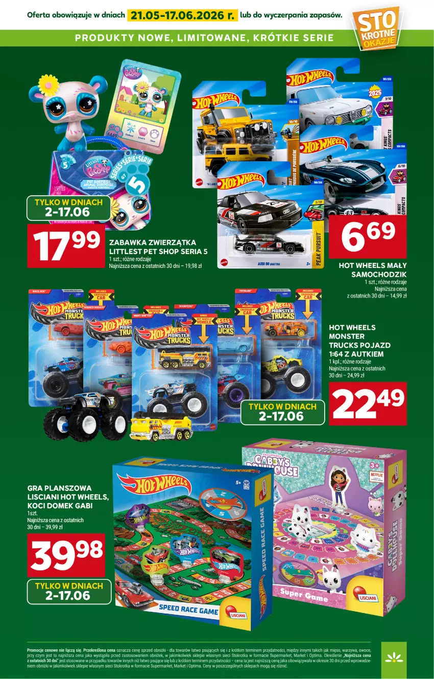 Gazetka promocyjna Stokrotka - Market - ważna 21.05 do 27.05.2026 - strona 27 - produkty: Chodzik, Gra, Hot Wheels, Koc, Littlest Pet Shop, Mięso, Optima, Owoce, Pojazd, Ser, Warzywa, Zabawka
