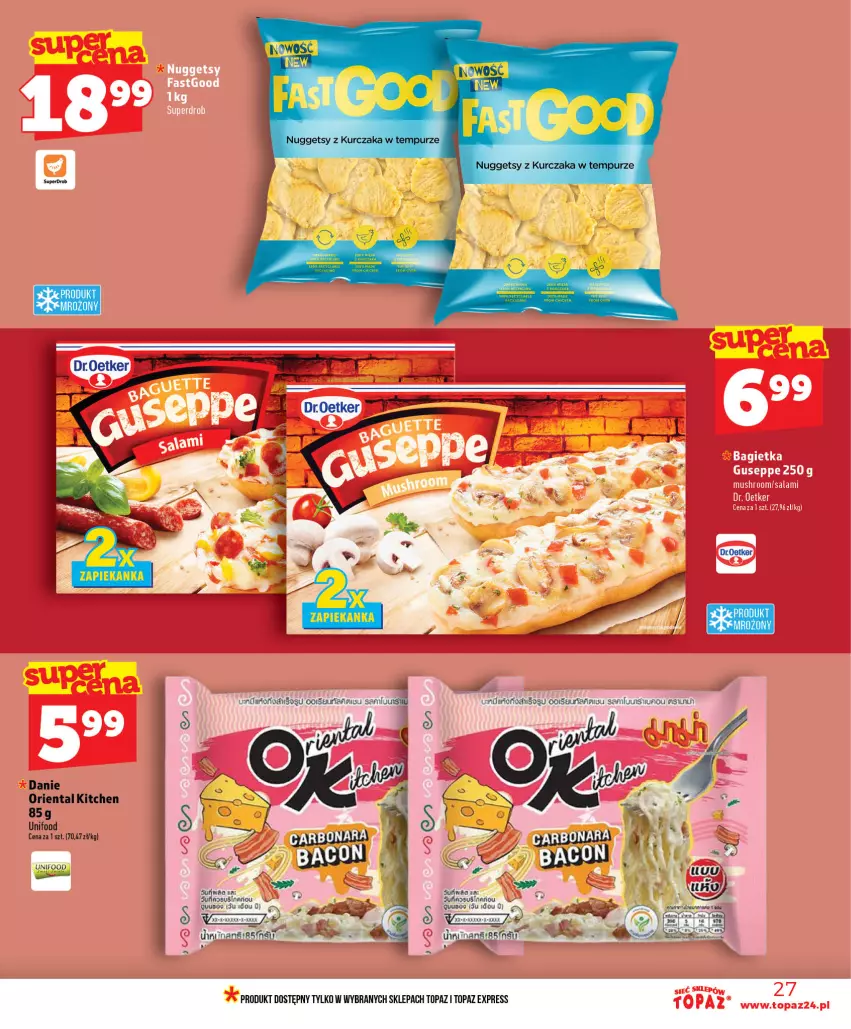 Gazetka promocyjna Topaz - Gazetka - ważna 16.07 do 22.07.2026 - strona 27 - produkty: Bagietka, Dr. Oetker, Mus, Salami, Top, Zapiekanka