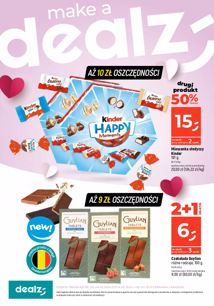 Gazetka promocyjna Dealz - MAKE A DEALZ - ważna 08.02 do 14.02.2024 - strona 1 - produkty: Czekolada, Gra, Kinder, LG