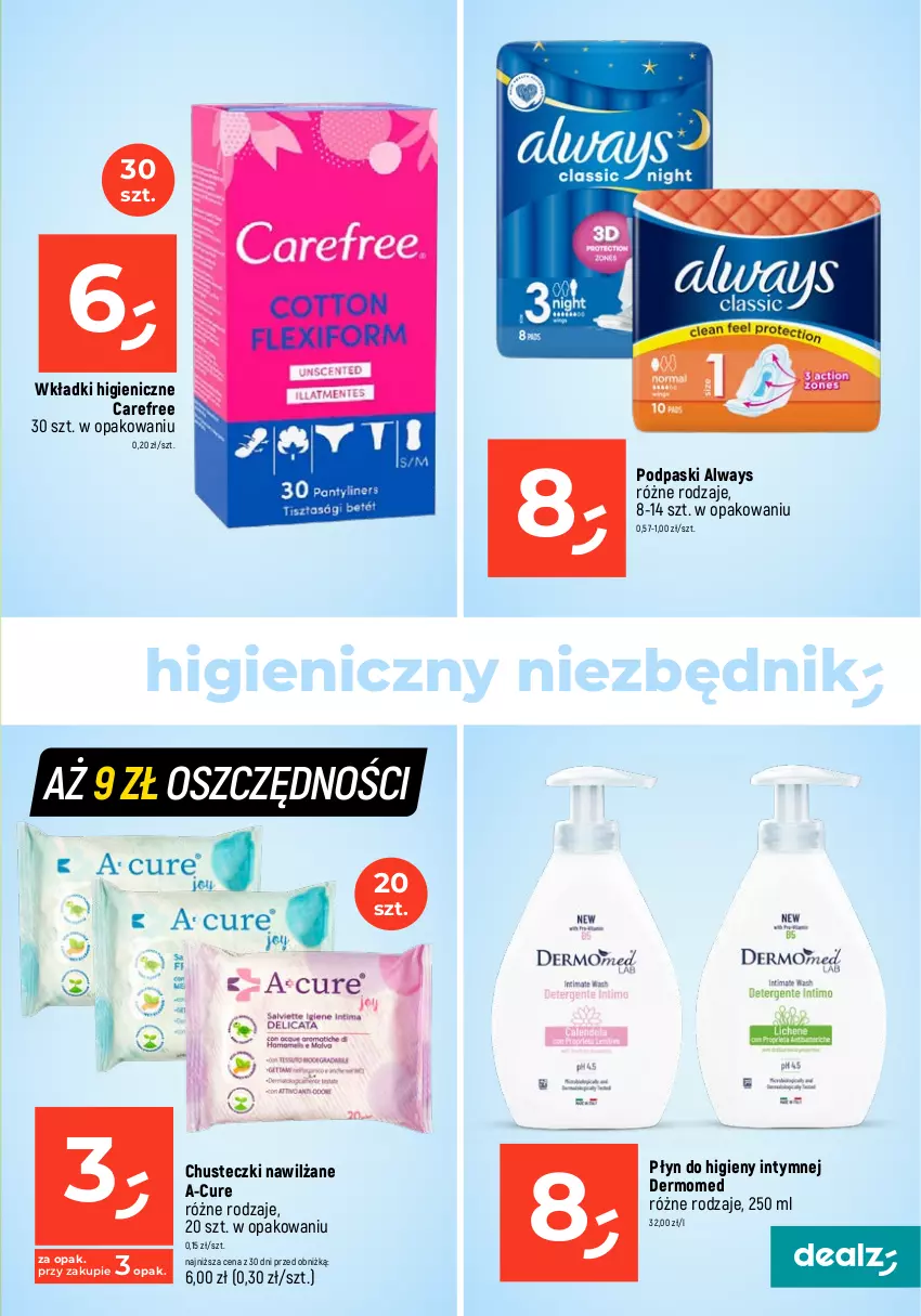 Gazetka promocyjna Dealz - MAKE A DEALZ - ważna 08.02 do 14.02.2024 - strona 27 - produkty: Always, Carefree, Chusteczki, Dzieci, Gra, Płyn do higieny intymnej, Podpaski, Wkładki