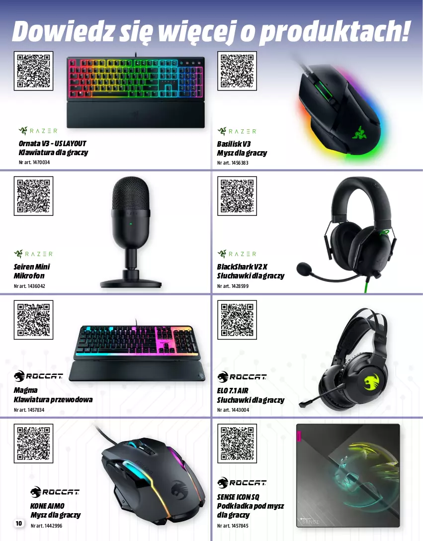 Gazetka promocyjna Media Markt - Gazetka Media Markt - ważna 01.06 do 30.06.2023 - strona 10 - produkty: Gra, Intel, Klawiatura, Lack, Mikrofon, Mysz, Podkład, Podkładka, Podkładka pod mysz, Słuchawki