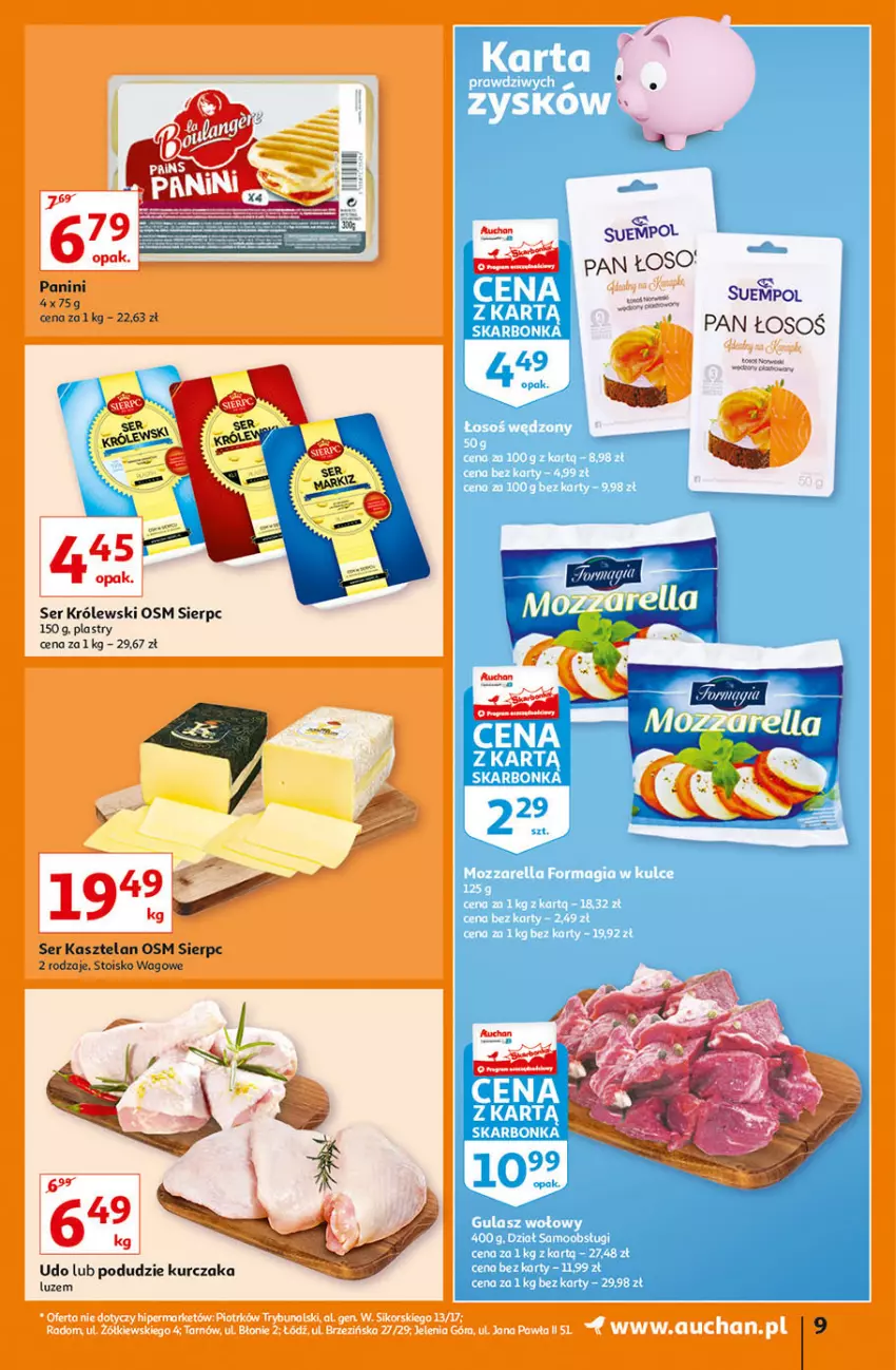 Gazetka promocyjna Auchan - Hiperoszczędzanie z aplikacją Auchan Hipermarkety - ważna 23.09 do 29.09.2021 - strona 9 - produkty: Kasztelan, Królewski, Kurczak, Mozzarella, Ser, Ser Kasztelan, Suempol