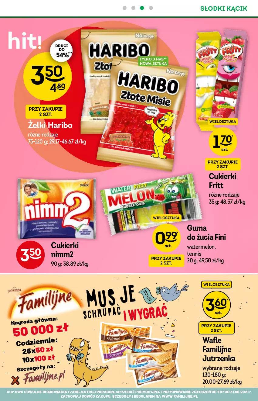 Gazetka promocyjna Żabka - ważna 21.07 do 03.08.2021 - strona 38 - produkty: Cukier, Cukierki, Fa, Haribo, Jutrzenka, Melon, Nimm2, O nas, Wafle