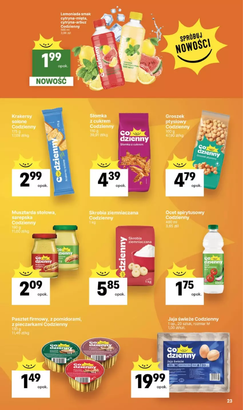 Gazetka promocyjna Delikatesy Centrum - Franczyza DC33 Czwartek - ważna 13.08 do 19.08.2026 - strona 23 - produkty: Arbuz, Fa, Jaja, Lemoniada, Mięta, Ocet, Pasztet, Piec, Pieczarka, Skrobia ziemniaczana