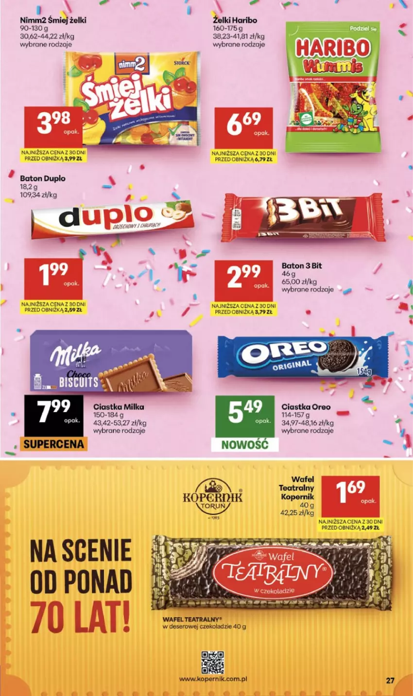 Gazetka promocyjna Delikatesy Centrum - Franczyza DC33 Czwartek - ważna 13.08 do 19.08.2026 - strona 27 - produkty: Baton, Ciastka, Deser, Haribo, Milka, Nimm2, Ser