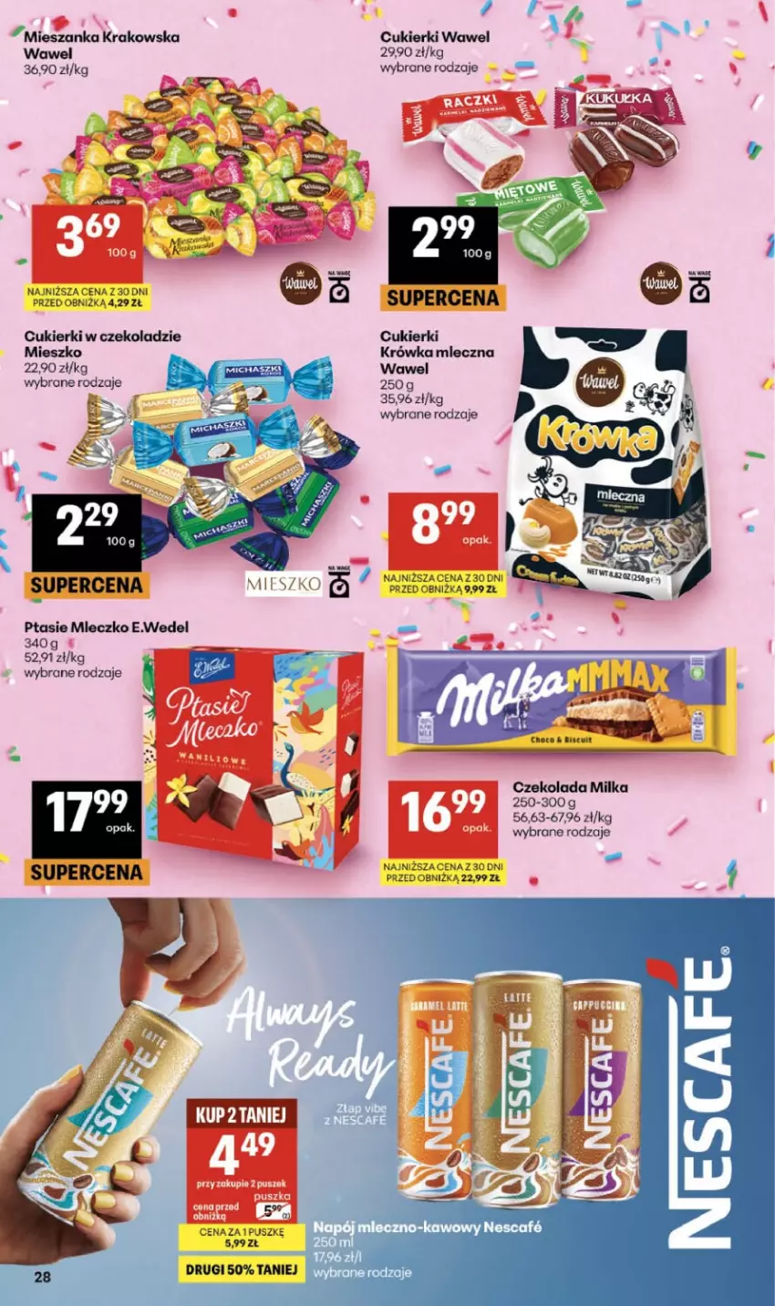 Gazetka promocyjna Delikatesy Centrum - Franczyza DC33 Czwartek - ważna 13.08 do 19.08.2026 - strona 28 - produkty: Cukier, Cukierki, Czekolada, Milka, Wawel