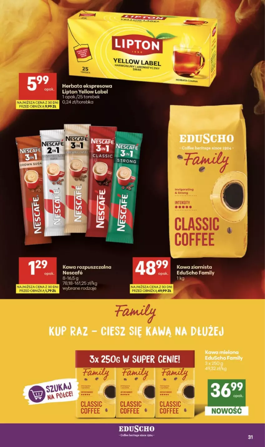 Gazetka promocyjna Delikatesy Centrum - Franczyza DC33 Czwartek - ważna 13.08 do 19.08.2026 - strona 31 - produkty: Fa, Herbata, Kawa, Kawa rozpuszczalna, Kawa ziarnista