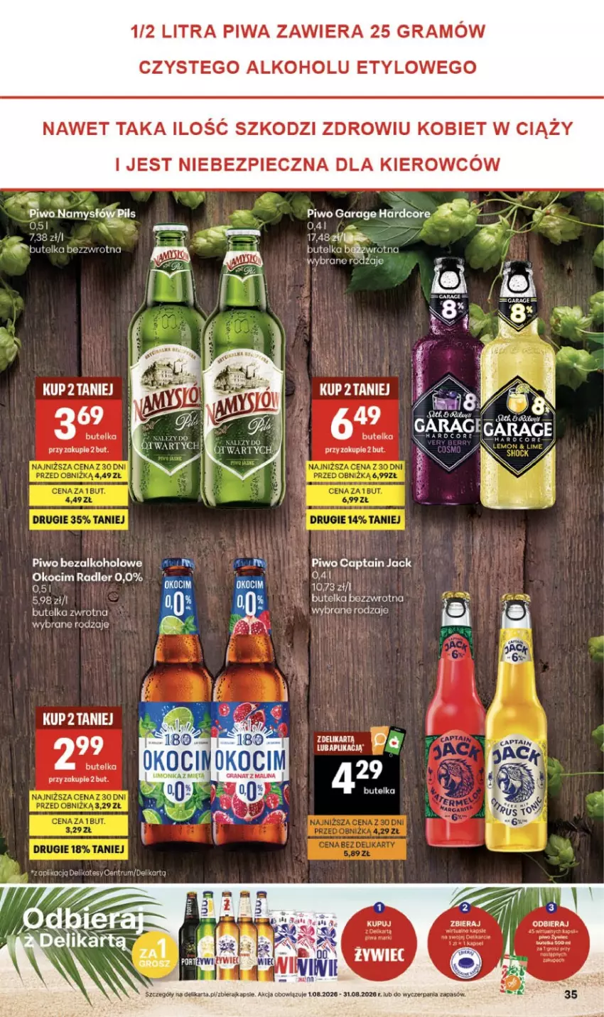Gazetka promocyjna Delikatesy Centrum - Franczyza DC33 Czwartek - ważna 13.08 do 19.08.2026 - strona 35 - produkty: Gra, Koc, Okocim, Piec, Piwa, Piwo, Por, Radler
