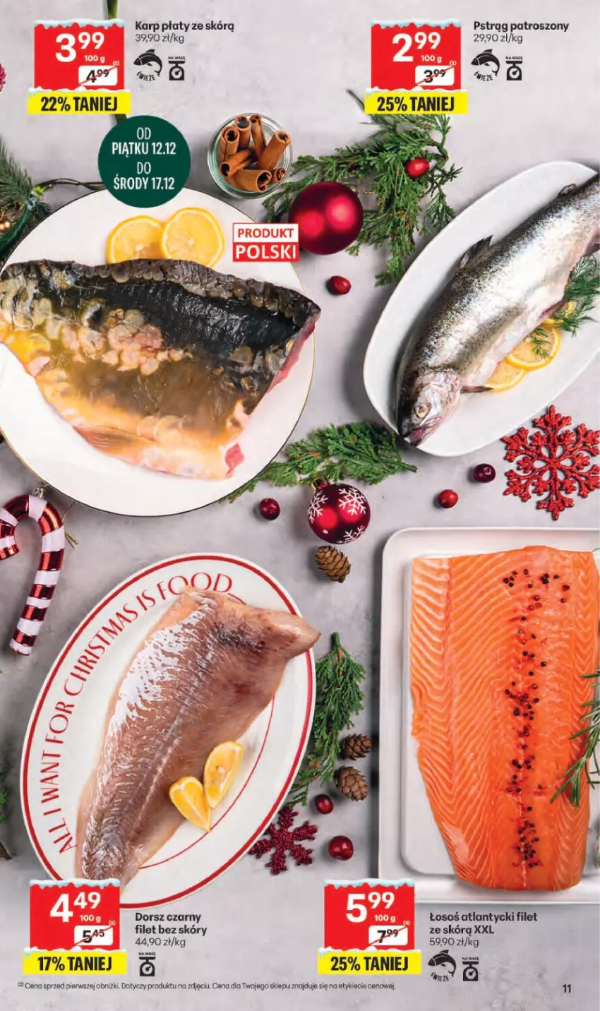 Gazetka promocyjna Delikatesy Centrum - Franczyza DC50 Czwartek - ważna 11.12 do 17.12.2025 - strona 11 - produkty: Dorsz, Karp, Pstrąg