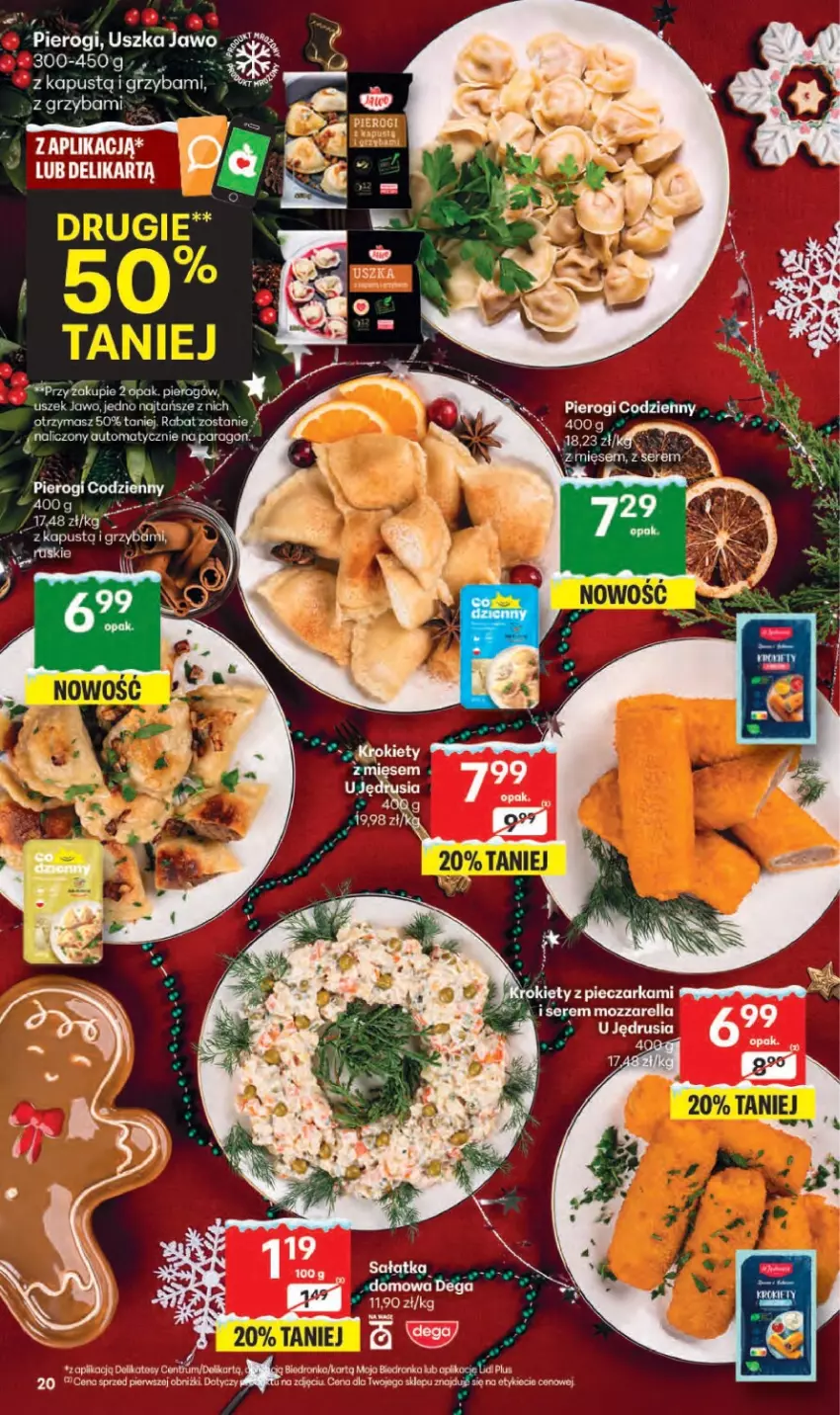 Gazetka promocyjna Delikatesy Centrum - Franczyza DC50 Czwartek - ważna 11.12 do 17.12.2025 - strona 20 - produkty: AEG, Dega, Dron, Kapustą, Mozzarella, Piec, Pieczarka, Pierogi, Ser
