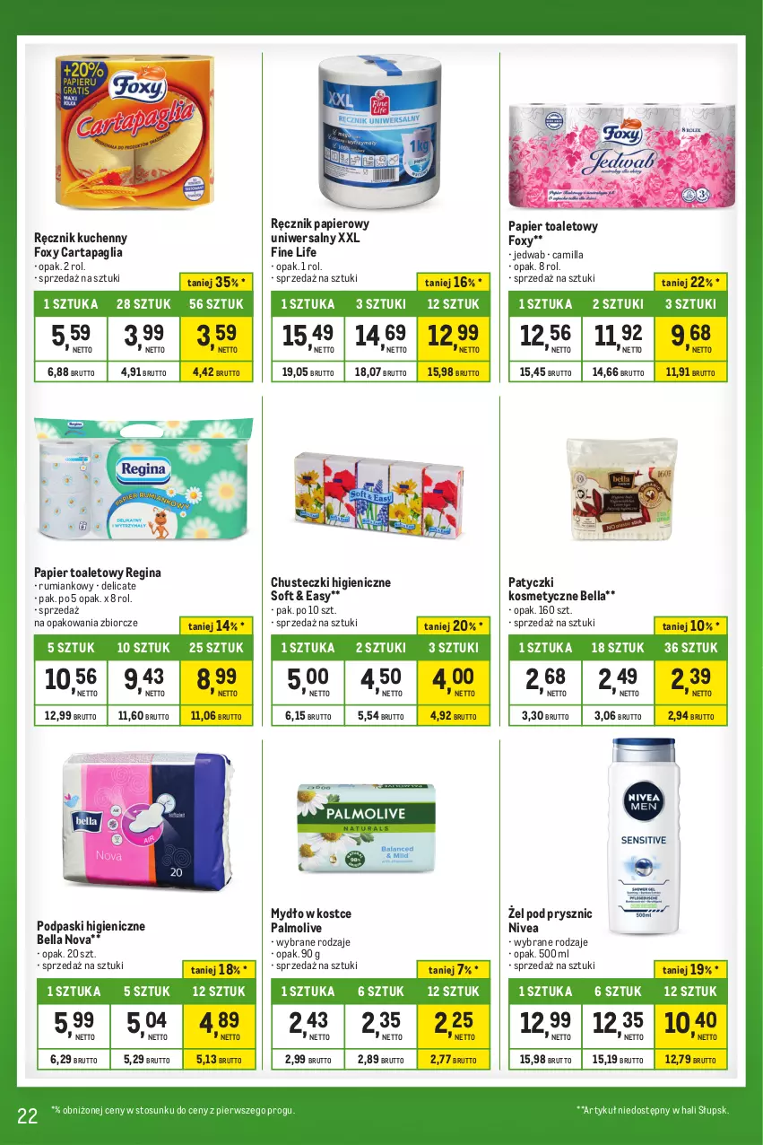 Gazetka promocyjna Makro - Kupujesz więcej płacisz mniej - oferta z alkoholem - ważna 28.11 do 24.12.2023 - strona 22 - produkty: Bell, Bella, Chusteczki, Foxy, Gin, Mydło, Nivea, Palmolive, Papier, Papier toaletowy, Patyczki kosmetyczne, Podpaski, Ręcznik, Ręcznik kuchenny, Rum