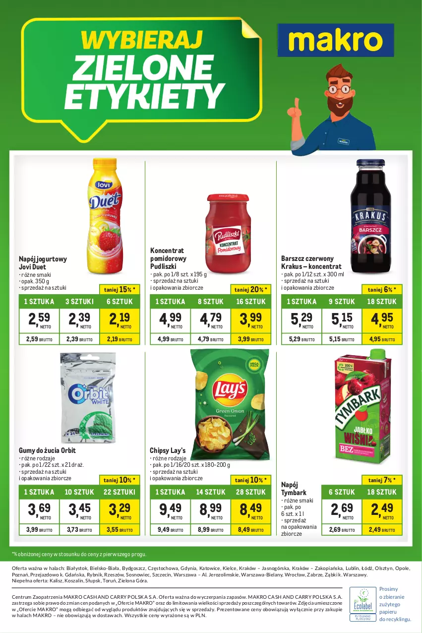 Gazetka promocyjna Makro - Kupujesz więcej płacisz mniej - oferta z alkoholem - ważna 28.11 do 24.12.2023 - strona 24 - produkty: Chipsy, Jogurt, Koncentrat pomidorowy, Kosz, Krakus, Lay’s, Napój, Napój jogurtowy, Orbit, Papier, Pudliszki, Rum, Sos, Szal, Tymbark