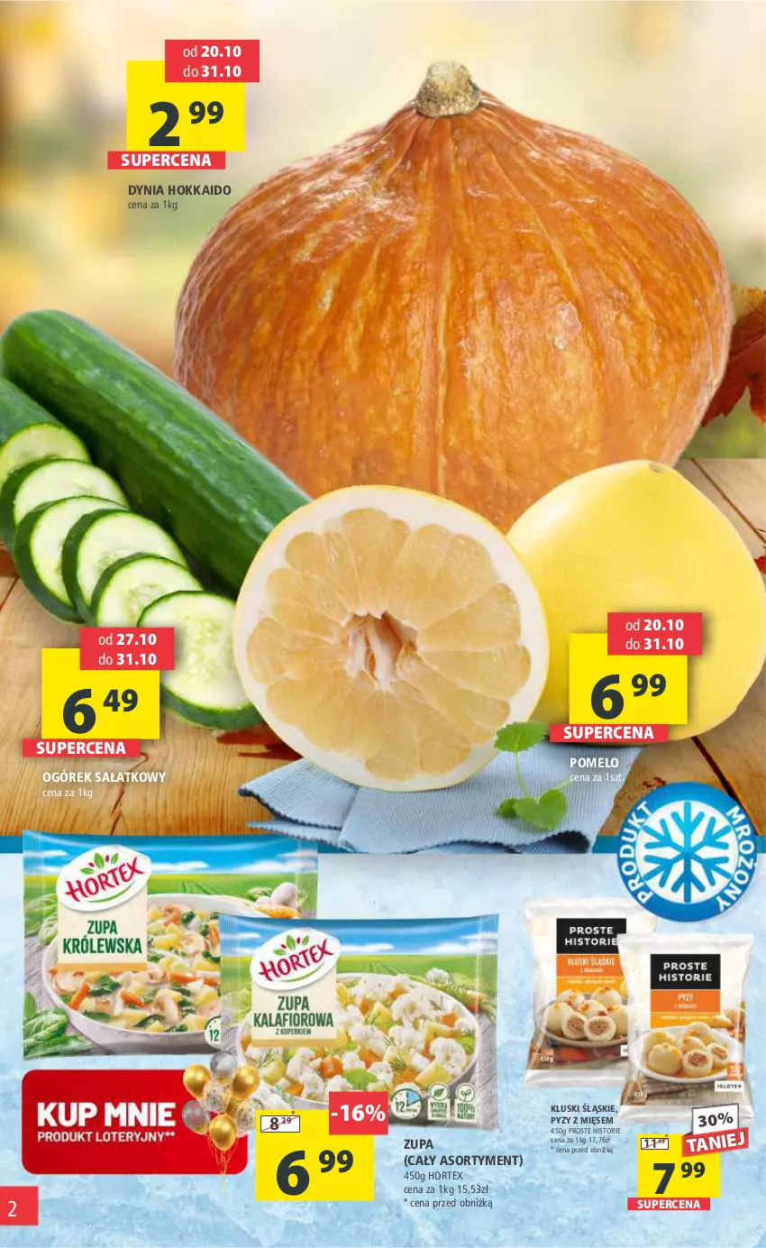 Gazetka promocyjna Arhelan - Gazetka - ważna 20.10 do 31.10.2023 - strona 2 - produkty: Hortex, Ogórek, Pomelo, Sałat, Zupa