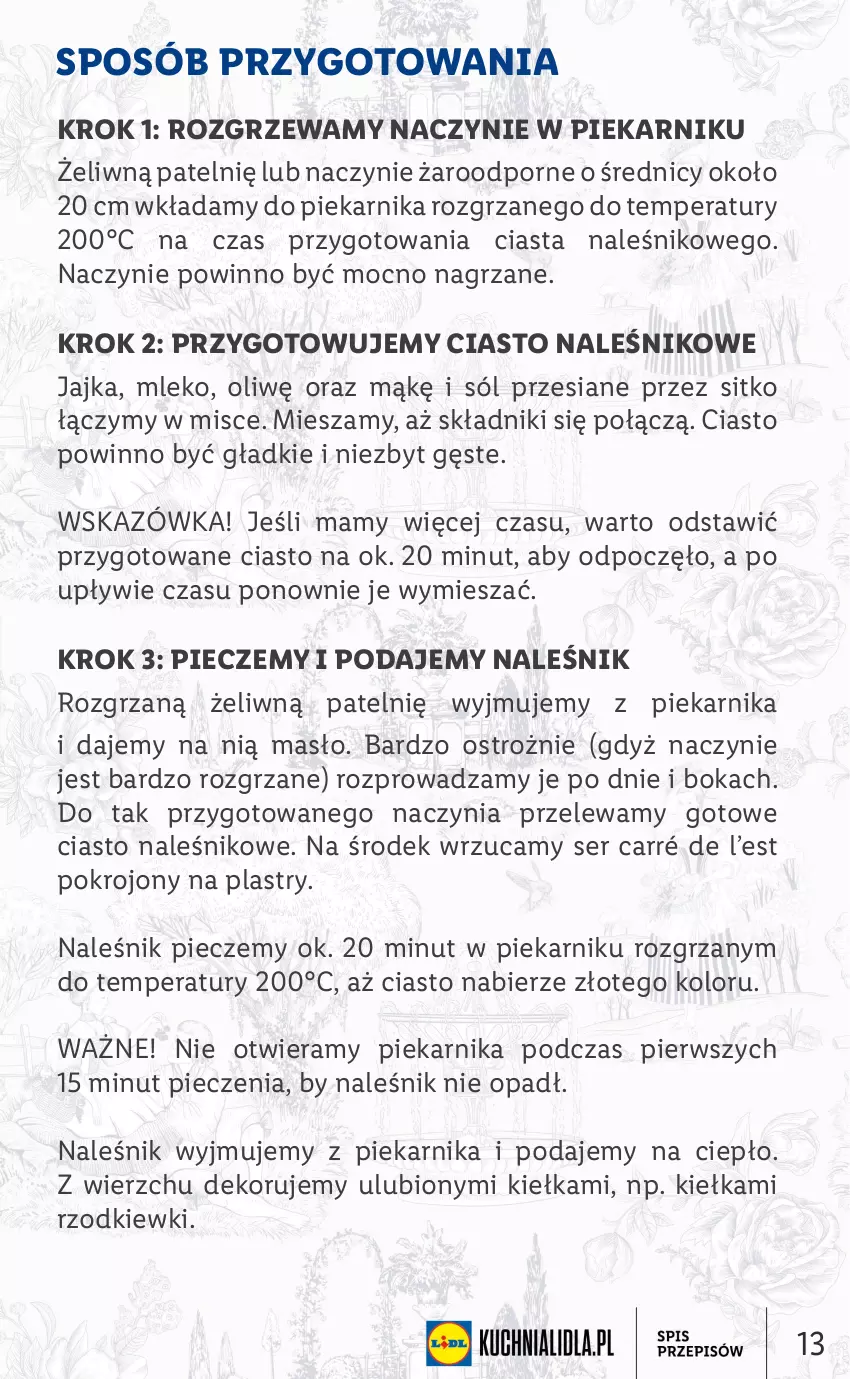 Gazetka promocyjna Lidl - KATALOG FRANCUSKI - ważna 26.09 do 01.10.2022 - strona 13 - produkty: Masło, Mleko, Naczynie żaroodporne, Piec, Piekarnik, Por, Ser, Sitko, Sól