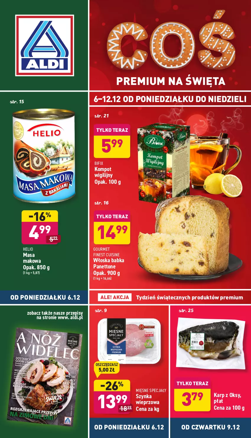 Gazetka promocyjna Aldi - Katalog spożywczy - ważna 06.12 do 12.12.2021 - strona 1 - produkty: Babka, Helio, Karp, Mięsne specjały, Szynka, Szynka wieprzowa, Tera