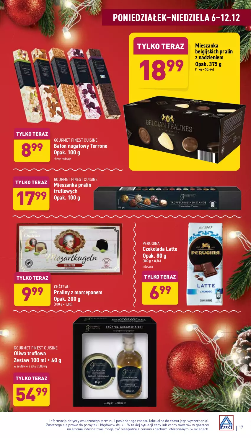 Gazetka promocyjna Aldi - Katalog spożywczy - ważna 06.12 do 12.12.2021 - strona 17 - produkty: Baton, Czekolada, Gin, LG, Praliny, Tera