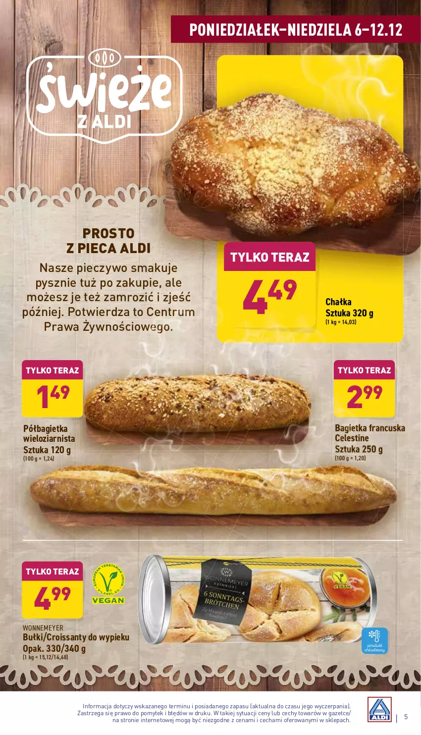 Gazetka promocyjna Aldi - Katalog spożywczy - ważna 06.12 do 12.12.2021 - strona 5 - produkty: Bagietka, Croissant, Piec, Pieczywo, Półbagietka, Rum, Tera