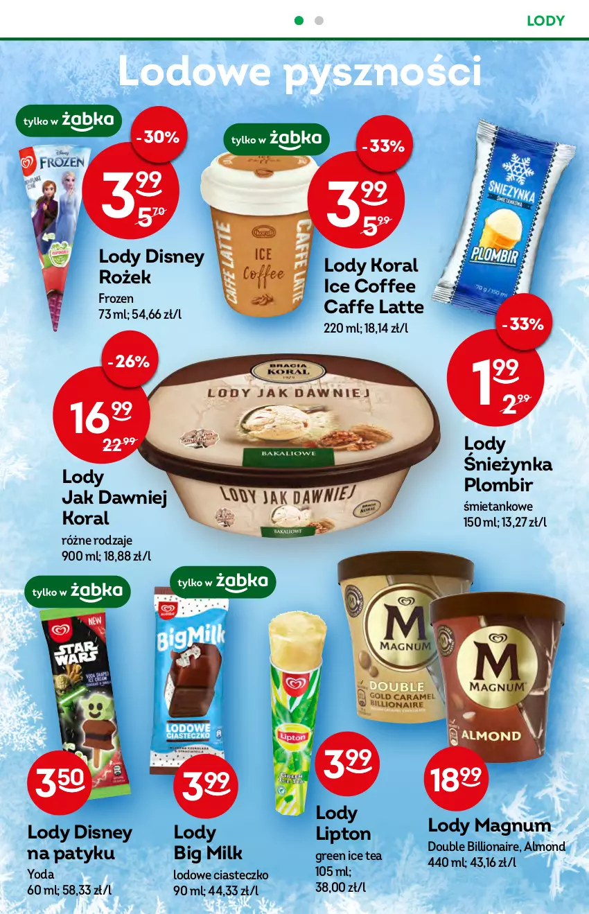 Gazetka promocyjna Żabka - ważna 27.07 do 02.08.2022 - strona 17 - produkty: Big Milk, Disney, Frozen, Ice tea, Lion, Lipton, Lody