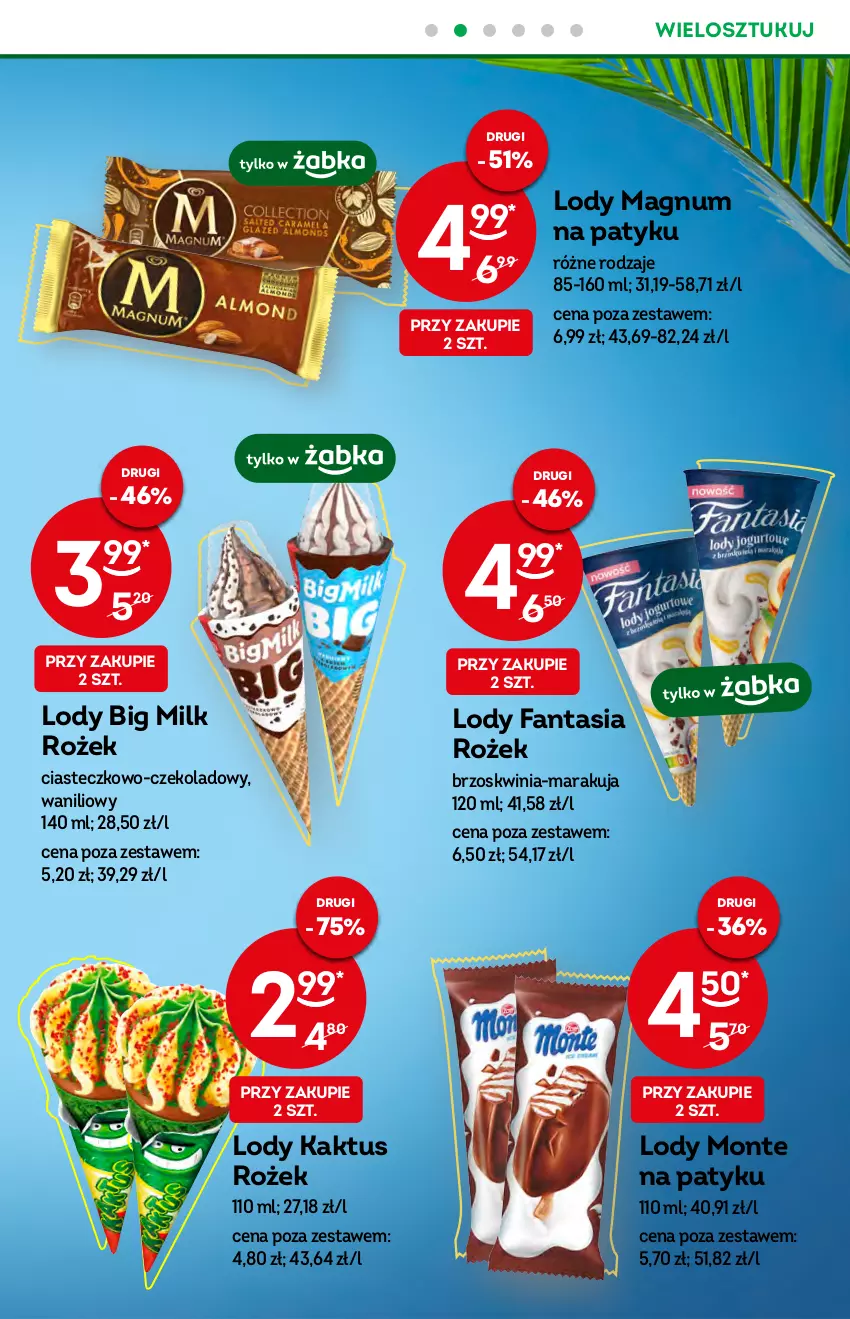 Gazetka promocyjna Żabka - ważna 27.07 do 02.08.2022 - strona 9 - produkty: Big Milk, Fa, Fanta, Kaktus, Lody, Monte