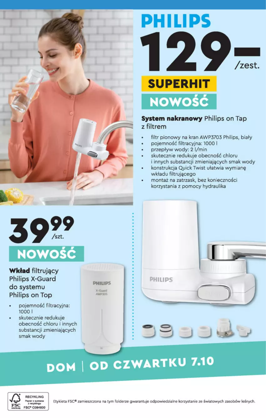 Gazetka promocyjna Biedronka - Jesień - ważna 04.10 do 20.10.2021 - strona 32 - produkty: Philips, Top, Wkład filtrujący