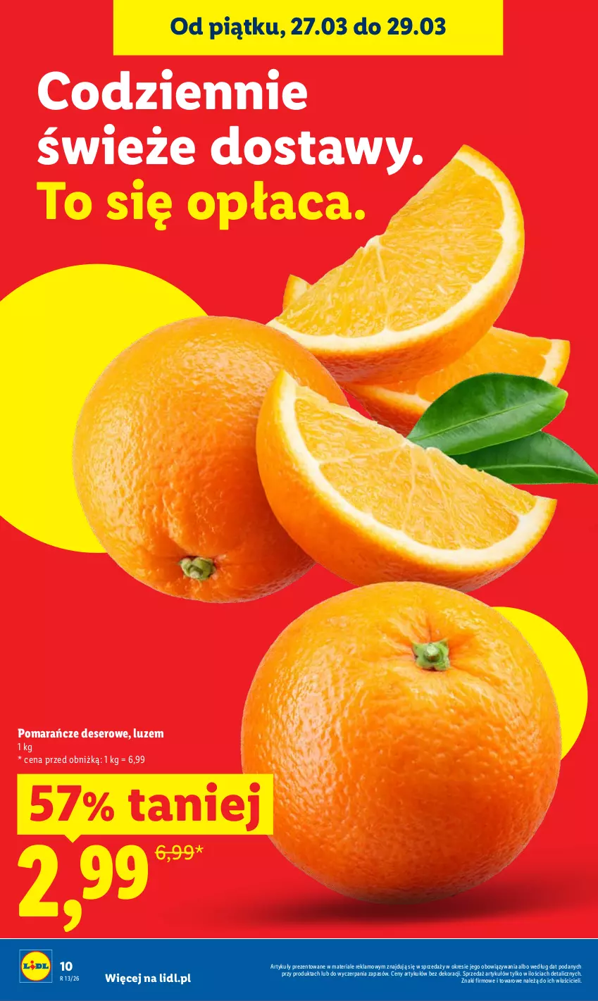 Gazetka promocyjna Lidl - Gazetka ważna od 26.03 do 29.03 - ważna 26.03 do 29.03.2026 - strona 10 - produkty: Deser, Pomarańcze, Ser