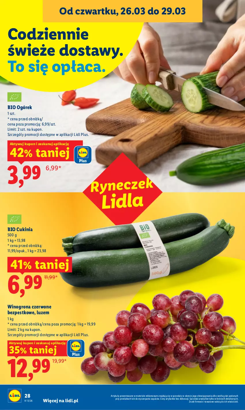 Gazetka promocyjna Lidl - Gazetka ważna od 26.03 do 29.03 - ważna 26.03 do 29.03.2026 - strona 28 - produkty: Ogórek, Wino, Winogrona