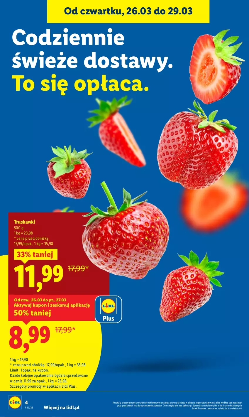 Gazetka promocyjna Lidl - Gazetka ważna od 26.03 do 29.03 - ważna 26.03 do 29.03.2026 - strona 4 - produkty: Olej, Truskawki