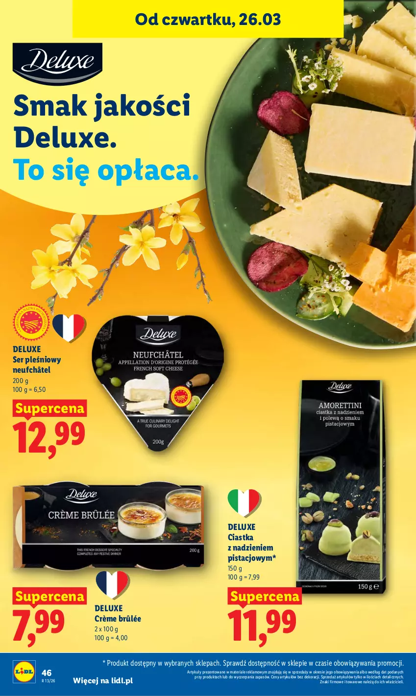 Gazetka promocyjna Lidl - Gazetka ważna od 26.03 do 29.03 - ważna 26.03 do 29.03.2026 - strona 46 - produkty: Ciastka, Crème brûlée, Ser, Ser pleśniowy