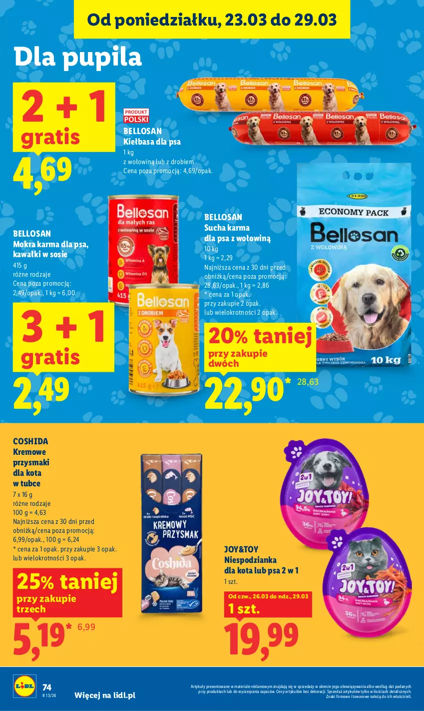 Gazetka promocyjna Lidl - Gazetka ważna od 26.03 do 29.03 - ważna 26.03 do 29.03.2026 - strona 74 - produkty: Bell, Gra, Kawa, Kiełbasa, Mokra karma, Przysmaki, Sos, Sucha karma
