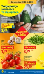 Gazetka promocyjna Lidl - Gazetka ważna od 26.03 do 29.03 - Gazetka - ważna od 29.03 do 29.03.2026 - strona 30 - produkty: Por, Czosnek, Rukola, Pomidory