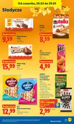 Gazetka promocyjna Lidl - Gazetka ważna od 26.03 do 29.03 - Gazetka - ważna od 29.03 do 29.03.2026 - strona 53 - produkty: Ciastka, Nutella, Karp, Wafle, Rurki, Kinder, Kokos