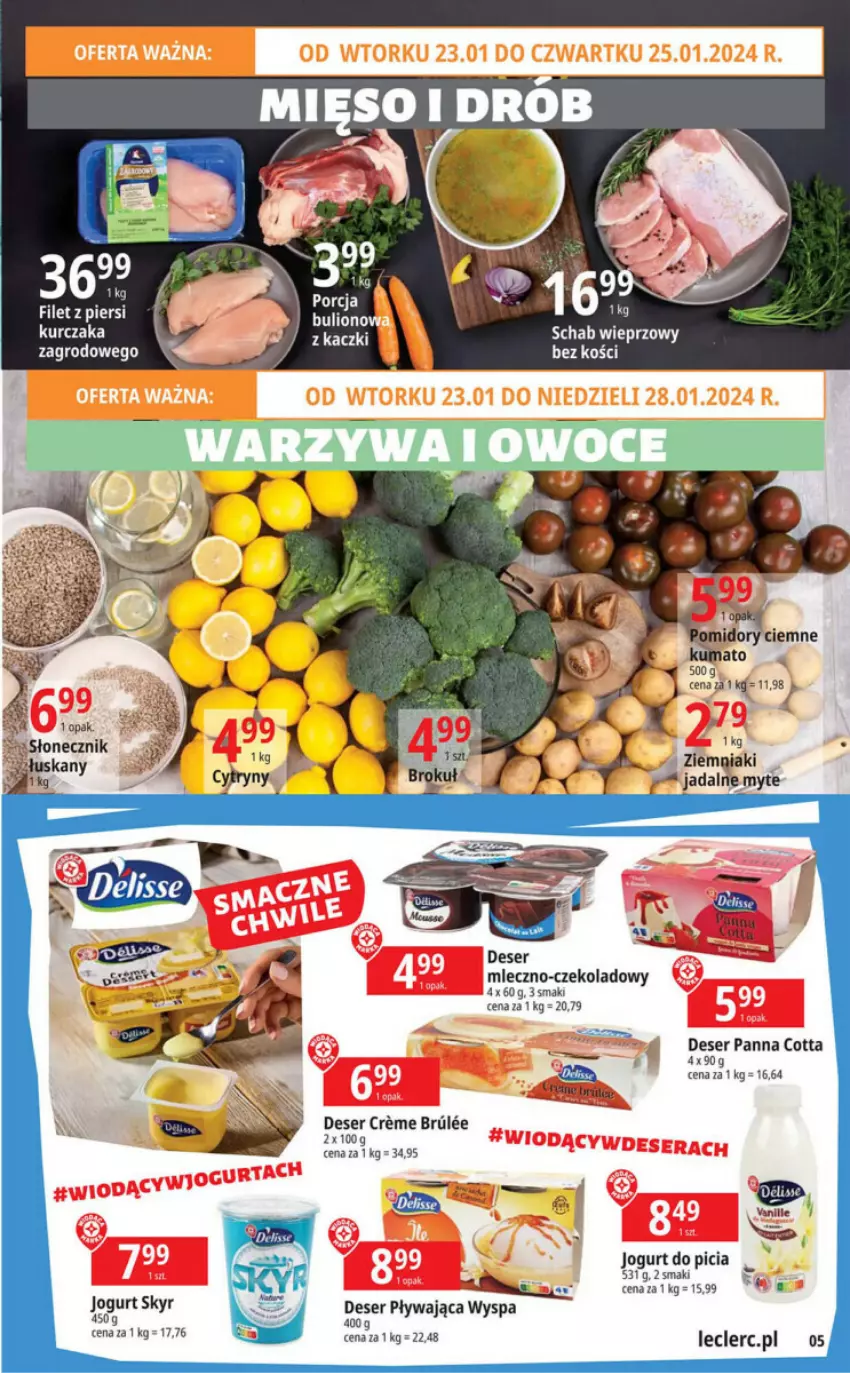 Gazetka promocyjna E Leclerc - ważna 23.01 do 03.02.2024 - strona 20 - produkty: Deser, Jogurt, Kurczak, Panna cotta, Ser, Ziemniaki