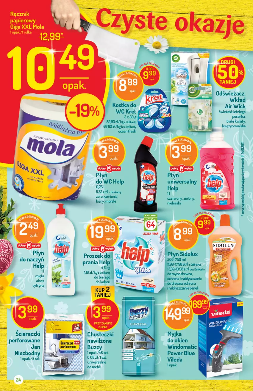 Gazetka promocyjna Delikatesy Centrum - Gazetka Delikatesy Centrum - ważna 18.03 do 23.03.2021 - strona 24 - produkty: Air Wick, Chusteczki, Kret, Mola, Papier, Por