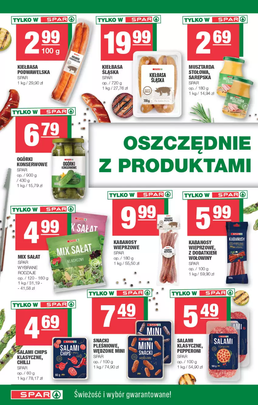 Gazetka promocyjna Spar - Spar - ważna 11.06 do 21.06.2023 - strona 10 - produkty: Kabanos, Kiełbasa, Mus, Musztarda, Salami, Sałat