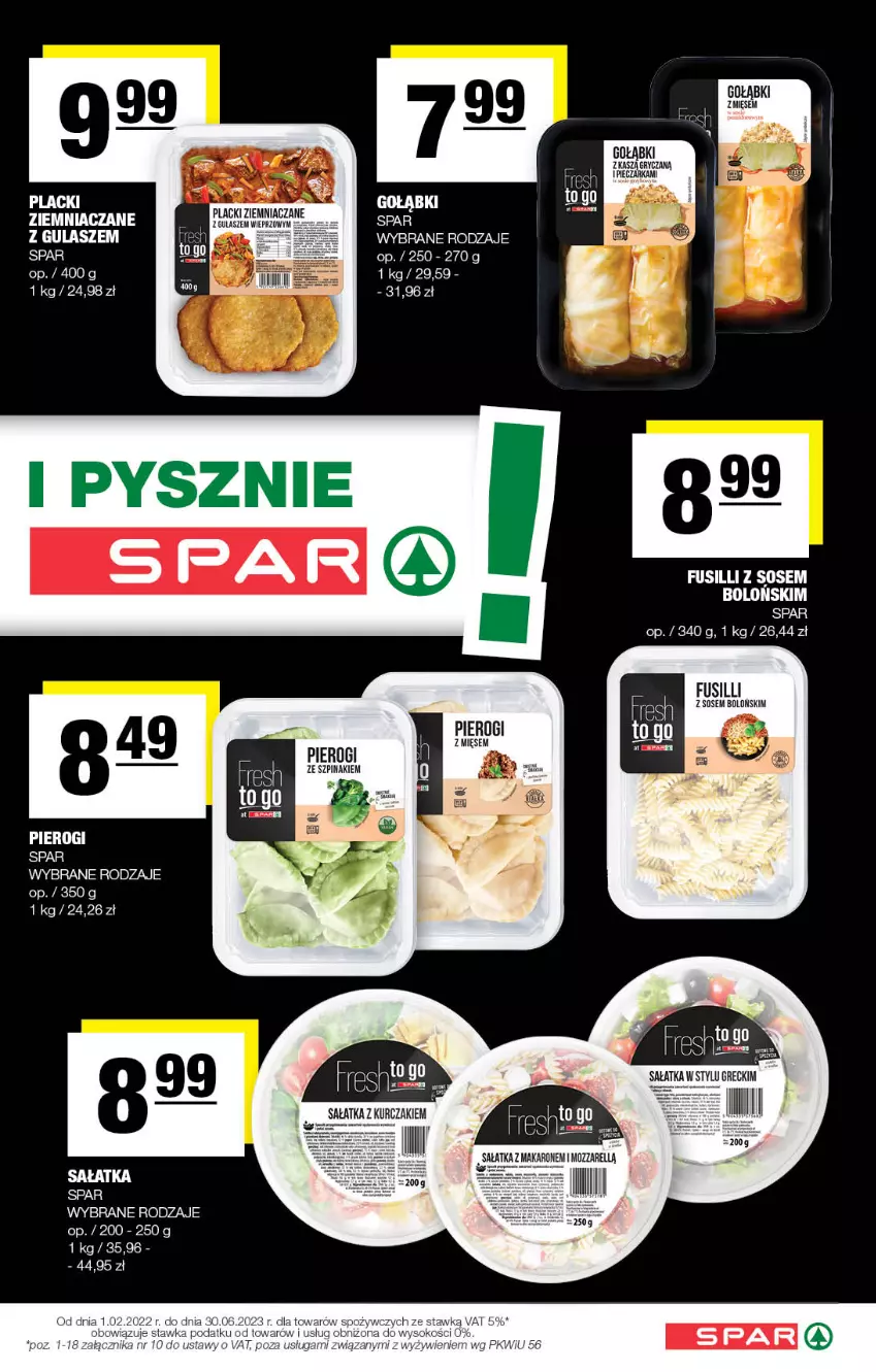 Gazetka promocyjna Spar - Spar - ważna 11.06 do 21.06.2023 - strona 15 - produkty: Gry, Lack, Piec, Pieczarka, Pierogi, Sałat, Sałatka, Sos, Szpinak