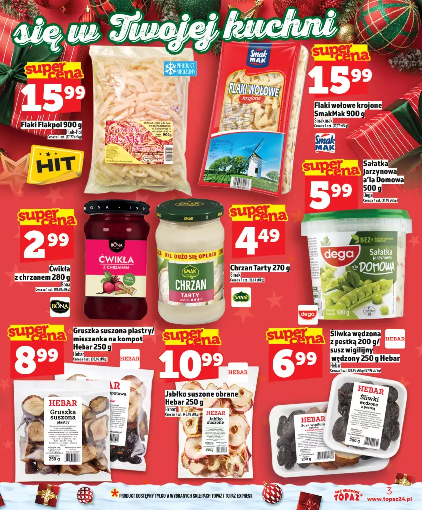 Gazetka promocyjna Topaz - Gazetka - ważna 11.12 do 17.12.2025 - strona 3 - produkty: Chrzan, Flaki, Flaki wołowe, Rama, Sałat, Sałatka