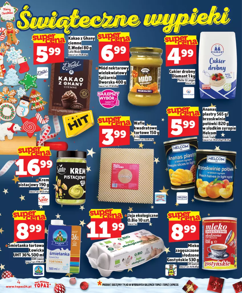 Gazetka promocyjna Topaz - Gazetka - ważna 11.12 do 17.12.2025 - strona 4 - produkty: Cukier, Diamant, HELCOM, Mleko