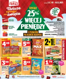 Gazetka promocyjna Topaz - Gazetka - Gazetka - ważna od 17.12 do 17.12.2025 - strona 11 - produkty: Top, NBA, Gra, Orzeszki, Beskidzki, Chipsy, Chrupki, Bajgle, Aksam, Krakersy, Mięta