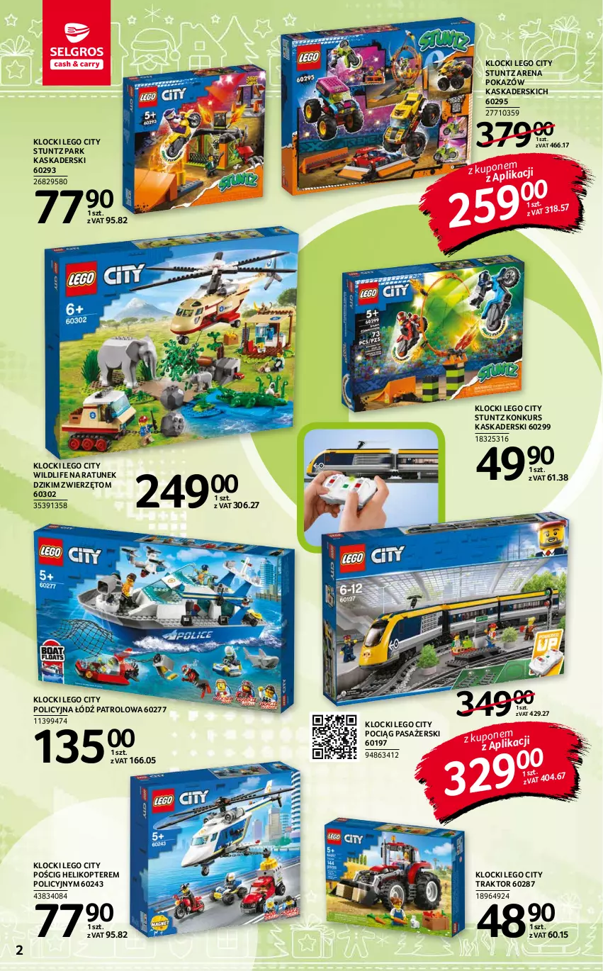 Gazetka promocyjna Selgros - Katalog Zabawki - ważna 10.11 do 24.11.2021 - strona 2 - produkty: Helikopter, Kask, Klocki, LEGO, LEGO City, Pociąg, Pociąg pasażerski, Traktor