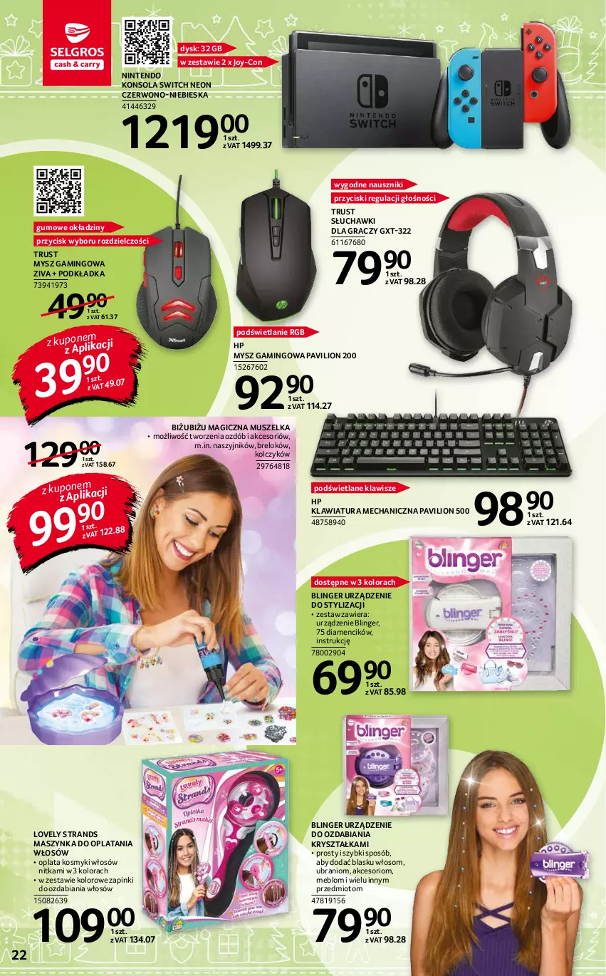 Gazetka promocyjna Selgros - Katalog Zabawki - ważna 10.11 do 24.11.2021 - strona 22 - produkty: Gra, HP, Klawiatura, Konsola, Lion, Lovely, Maszynka, Mus, Mysz, Naszyjnik, Podkład, Podkładka, Rust, Słuchawki, Szynka, Tran