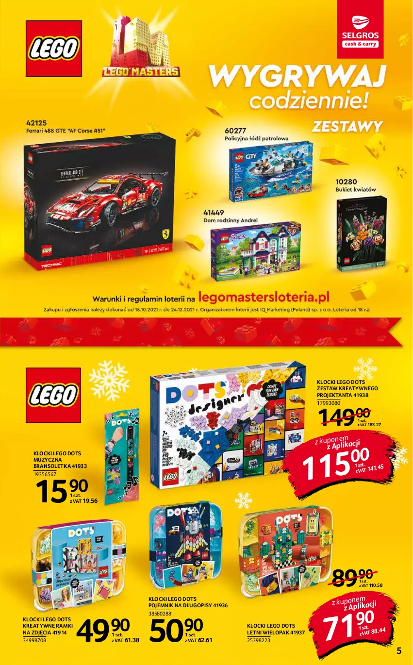 Gazetka promocyjna Selgros - Katalog Zabawki - ważna 10.11 do 24.11.2021 - strona 5 - produkty: Bransoletka, Długopis, Klocki, LEGO, Pojemnik