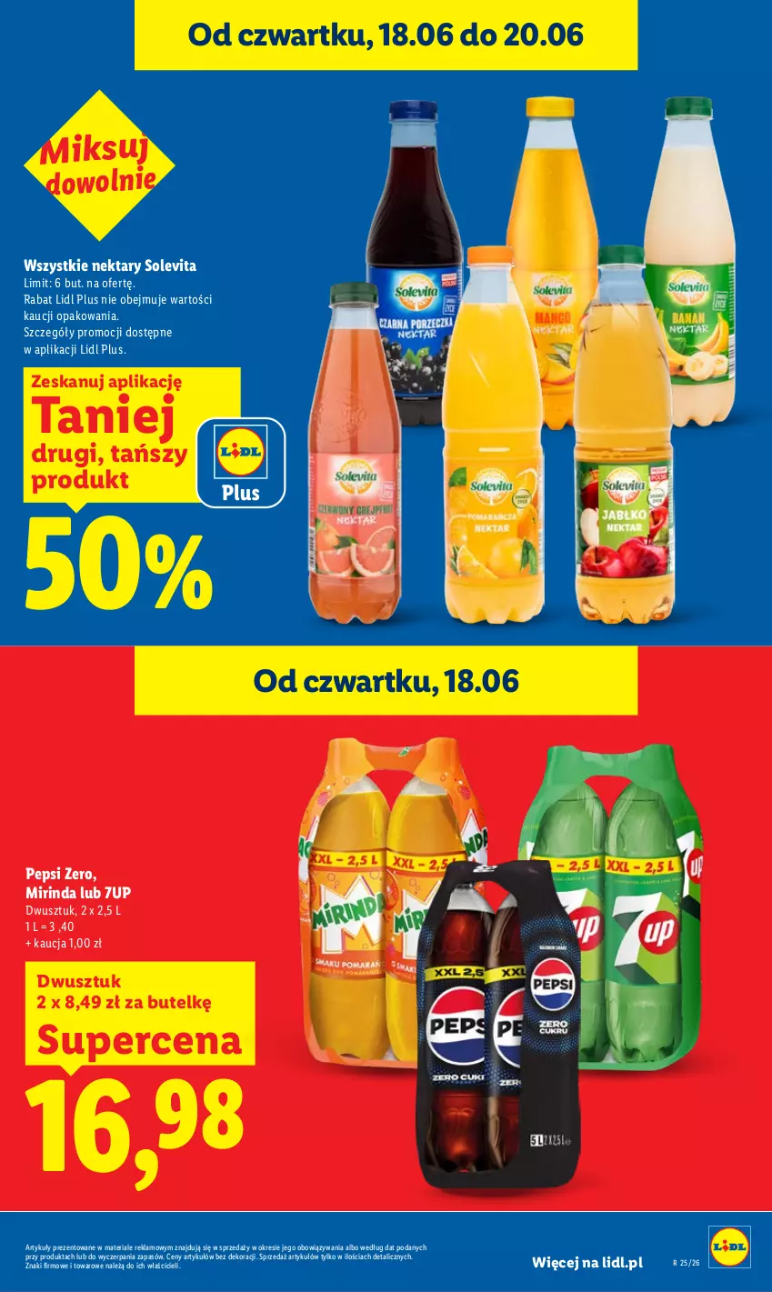 Gazetka promocyjna Lidl - Gazetka ważna od 18.06 do 20.06 - ważna 18.06 do 20.06.2026 - strona 15 - produkty: 7up, Mirinda, Nektar, Pepsi