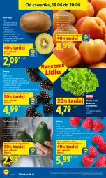 Gazetka promocyjna Lidl - Gazetka ważna od 18.06 do 20.06 - Gazetka - ważna od 20.06 do 20.06.2026 - strona 40 - produkty: Jeżyny, Kiwi, Sałat, Maliny
