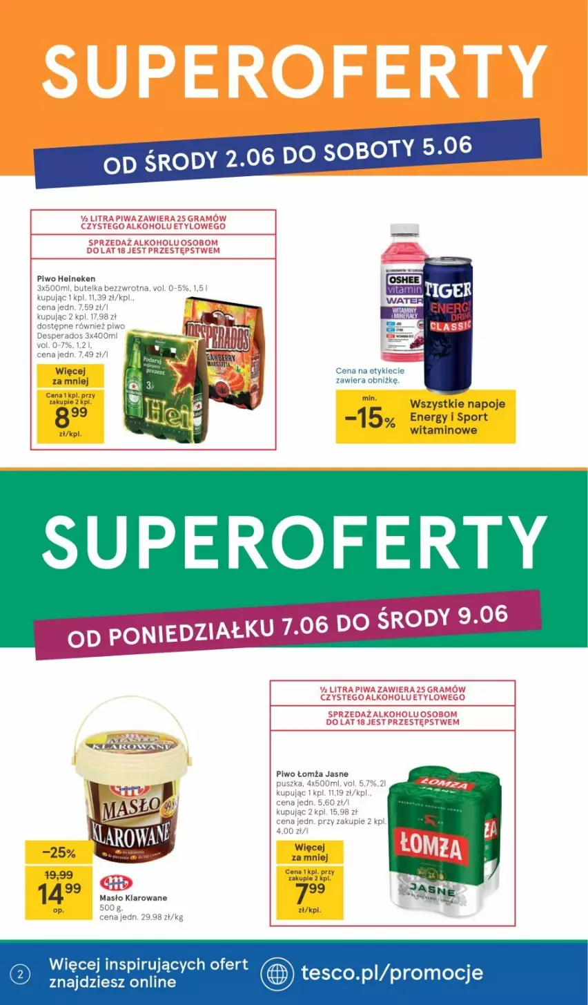 Gazetka promocyjna Tesco - Tesco gazetka - przyszły tydzień - ważna 02.06 do 09.06.2021 - strona 2 - produkty: Heineken, Napoje, Piwo, Por, Sport