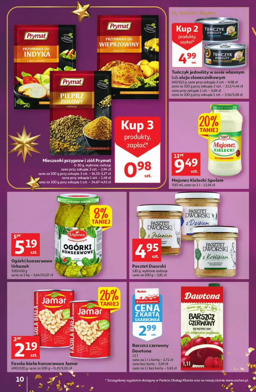 Gazetka promocyjna Auchan - Gazetka Magia Mikołajkowa Hipermarket Auchan - ważna 01.12 do 07.12.2022 - strona 10 - produkty: Dawtona, Fa, Fasola, Majonez, Olej, Pasztet, Prymat, Ser, Tuńczyk