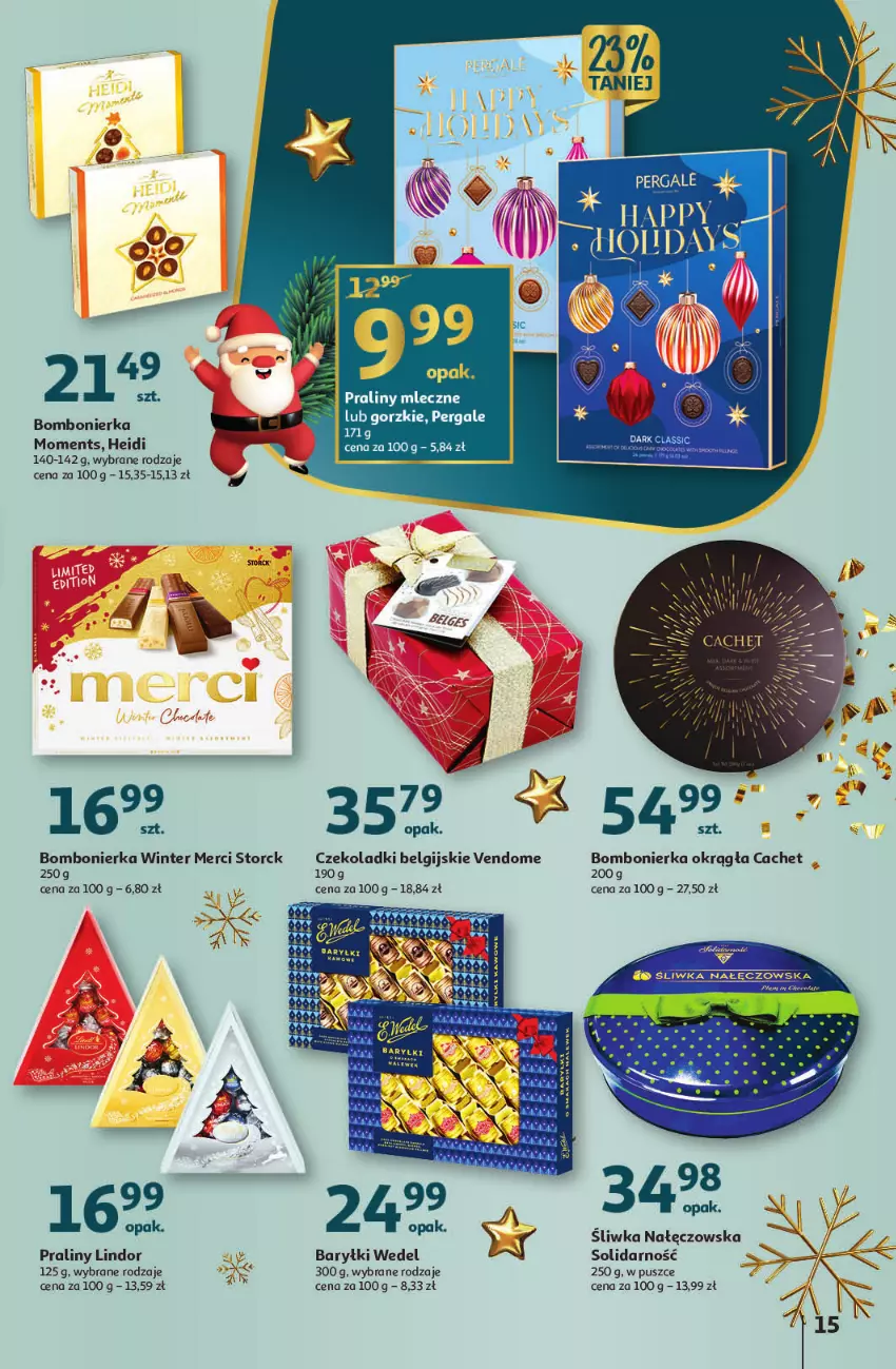 Gazetka promocyjna Auchan - Gazetka Magia Mikołajkowa Hipermarket Auchan - ważna 01.12 do 07.12.2022 - strona 15 - produkty: Baryłki, Fa, LG, Lindor, Merci, Moments, Por, Praliny