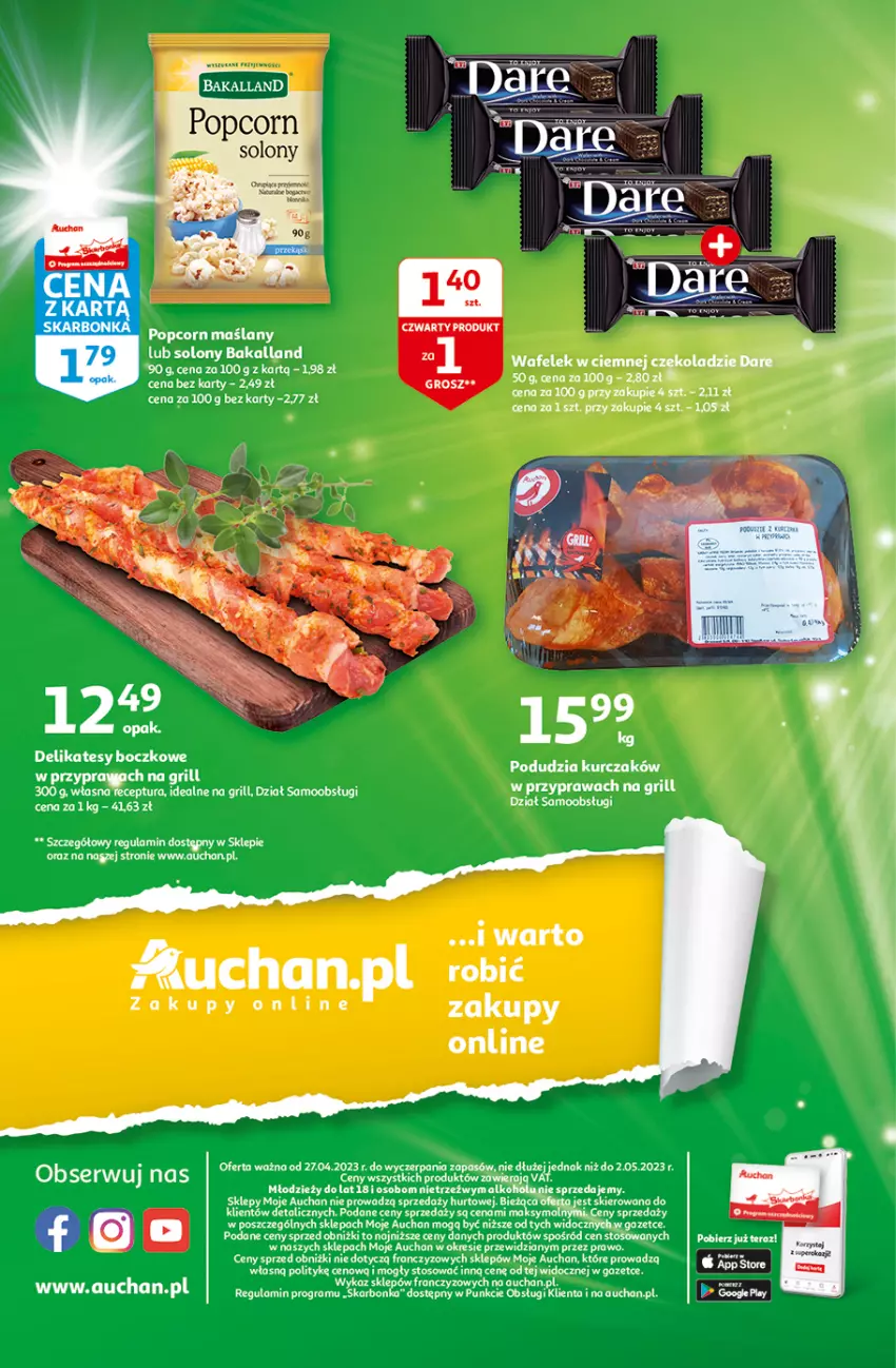 Gazetka promocyjna Auchan - Gazetka Wielkie majowe odkrycia cenowe Moje Auchan - ważna 27.04 do 02.05.2023 - strona 4 - produkty: Gra, Grill, Popcorn, Sos, Wafelek